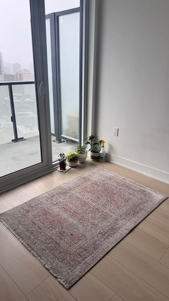 Vintage-Style Area Rug (Pink/Grey/Cream) - photo 5