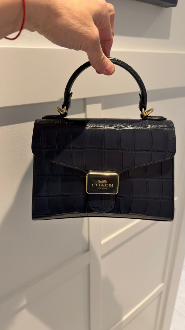 Coach Pepper Saychel Croc Embossed Leather