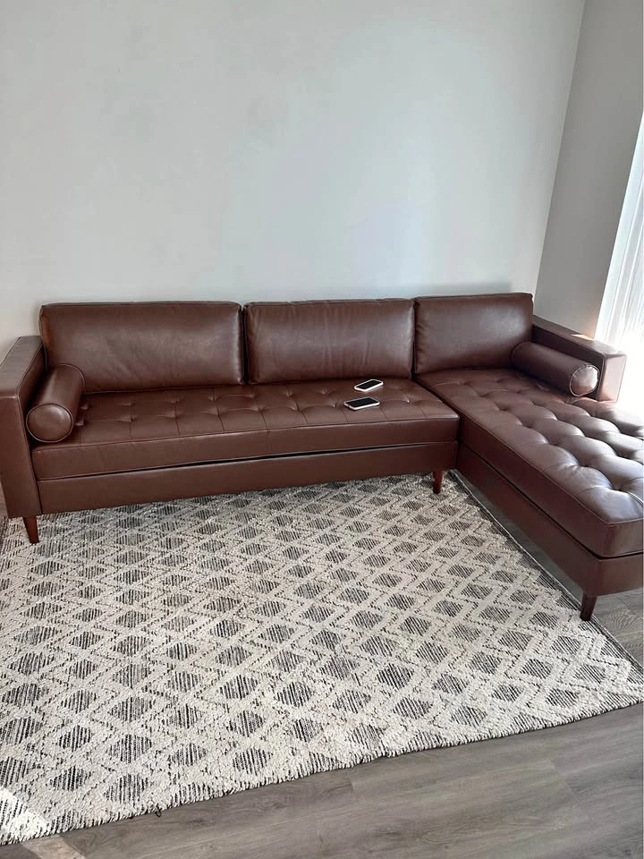 Brown Leather Sectional Sofa