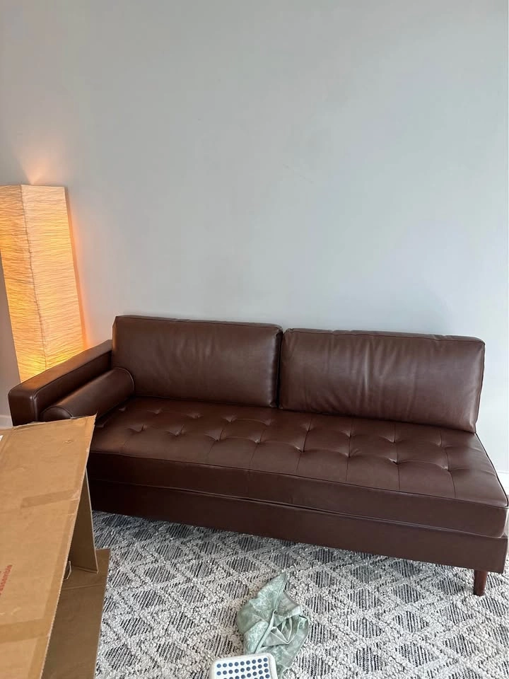 Brown Leather Sectional Sofa - photo 2