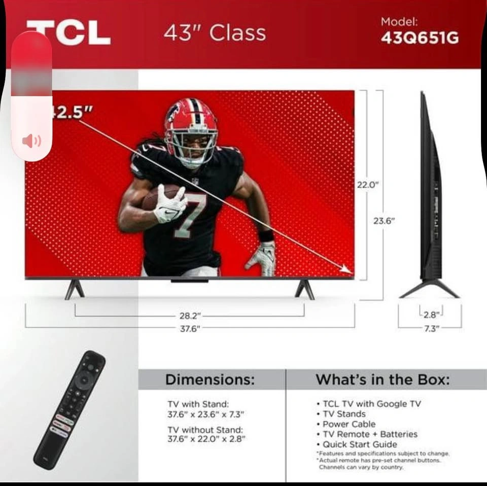 TCL 43" Class Q6-Series 4K UHD HDR QLED Smart Google TV - photo 2