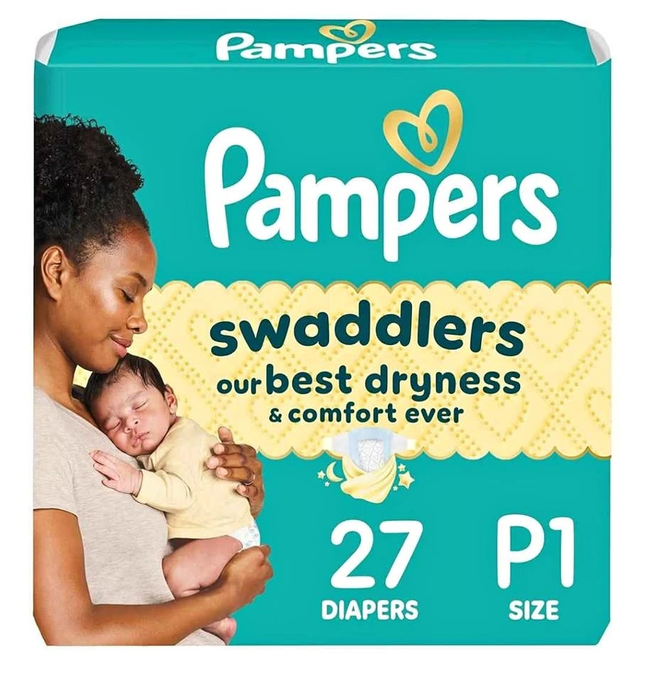 Pampers Swaddlers Diapers Size P1, 27 Count