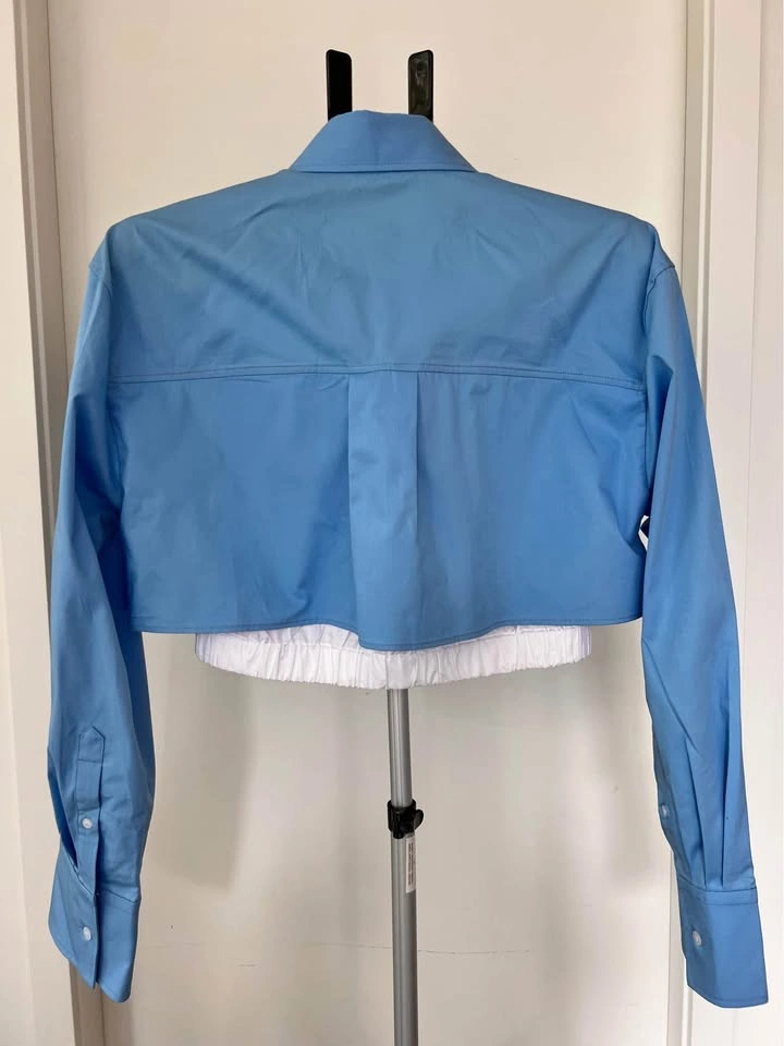 ZARA blue cropped shirt S - photo 2