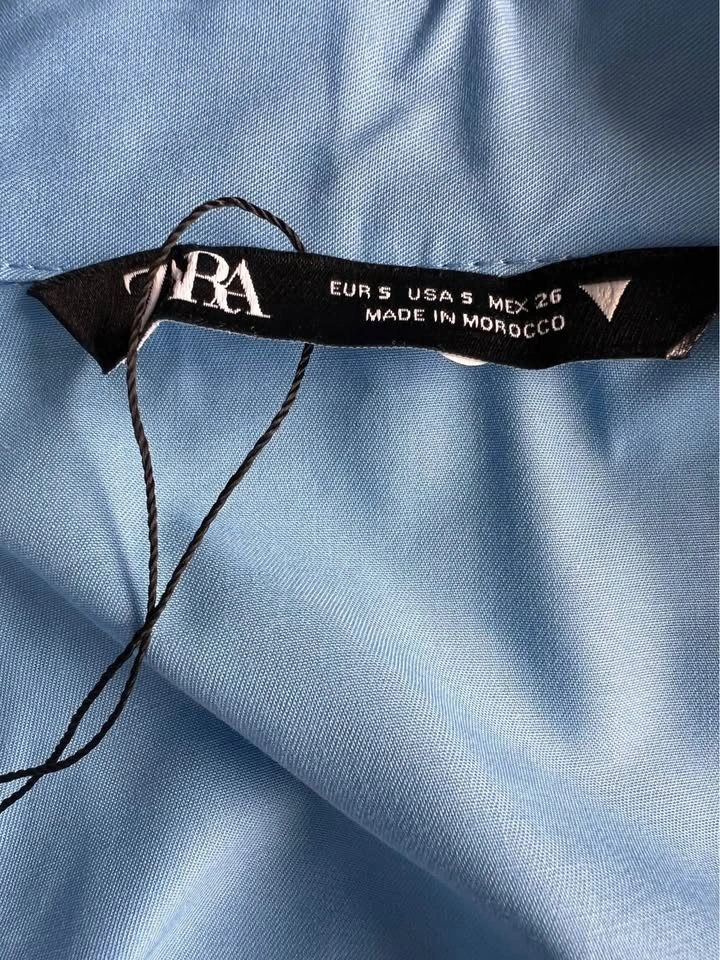 ZARA blue cropped shirt S - photo 4