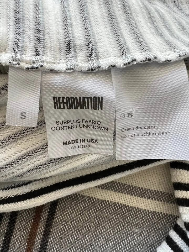 Reformation, black and white striped crop top - photo 4