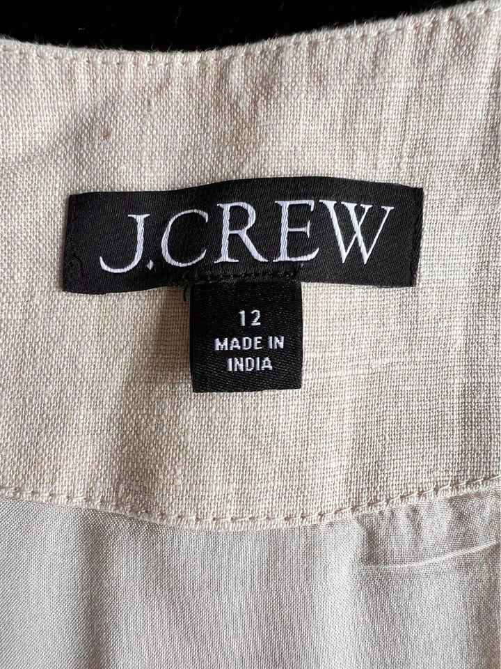 J Crew Linen Beige button down vest - photo 3