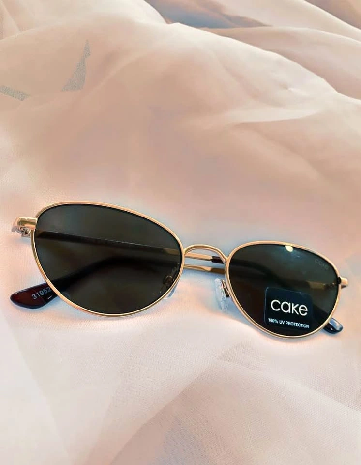 CAKE Eyewear Gold Oval Sunglasses - New