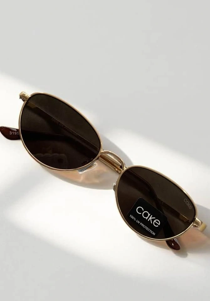 CAKE Eyewear Gold Oval Sunglasses - New - photo 2