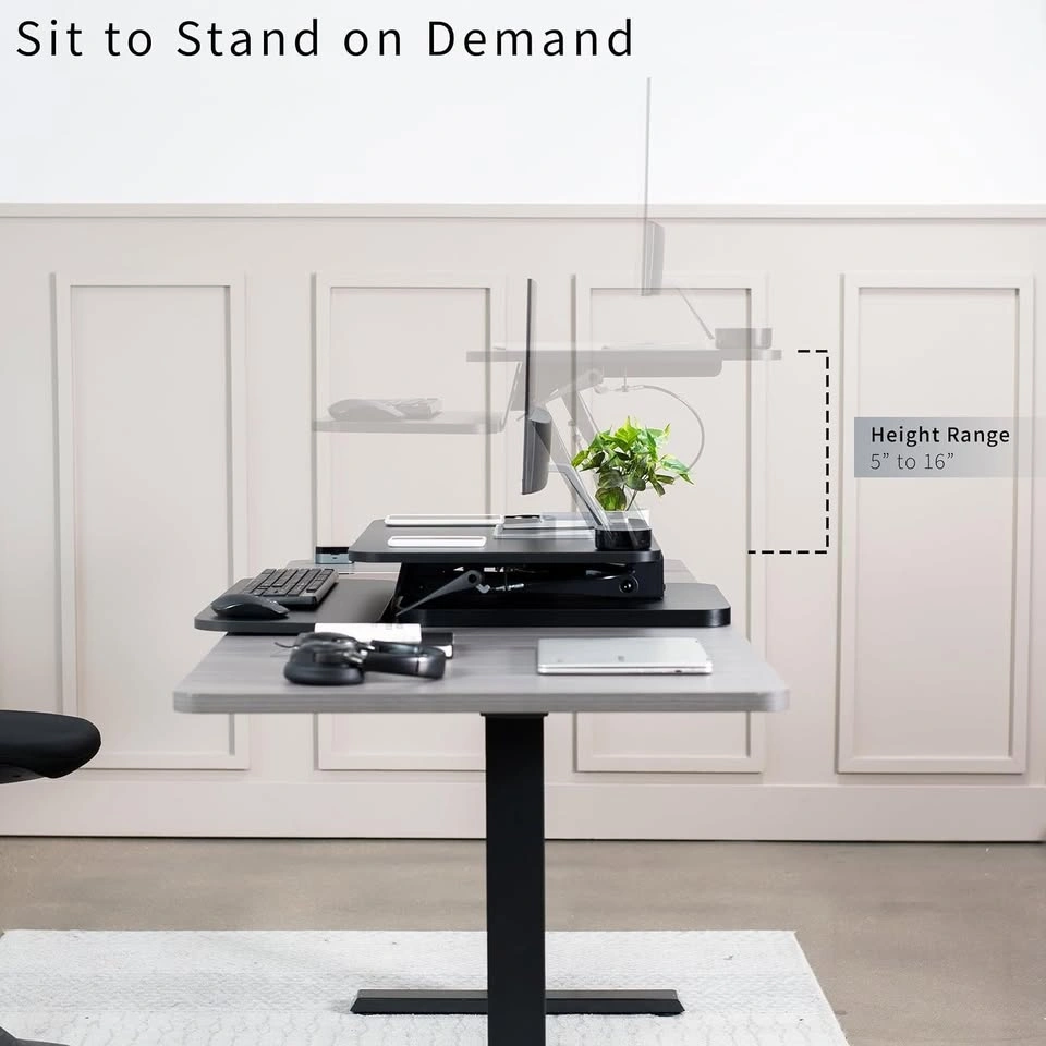 VIVO compact Sit Stand Tabletop Monitor Riser Workstation - photo 2