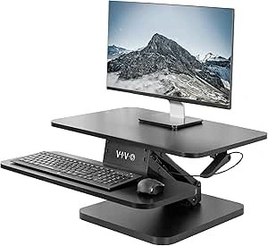 VIVO compact Sit Stand Tabletop Monitor Riser Workstation - photo 3