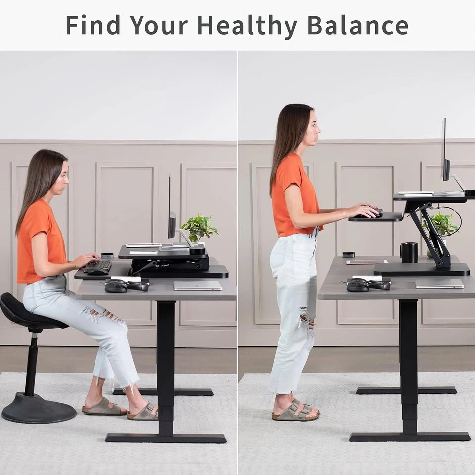 VIVO compact Sit Stand Tabletop Monitor Riser Workstation - photo 4