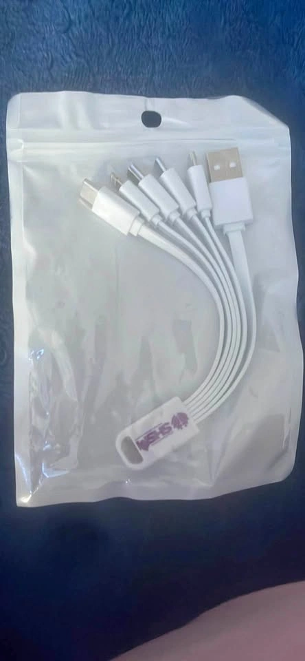 Multi-charger cable with USB-C, Lightning, Micro USB