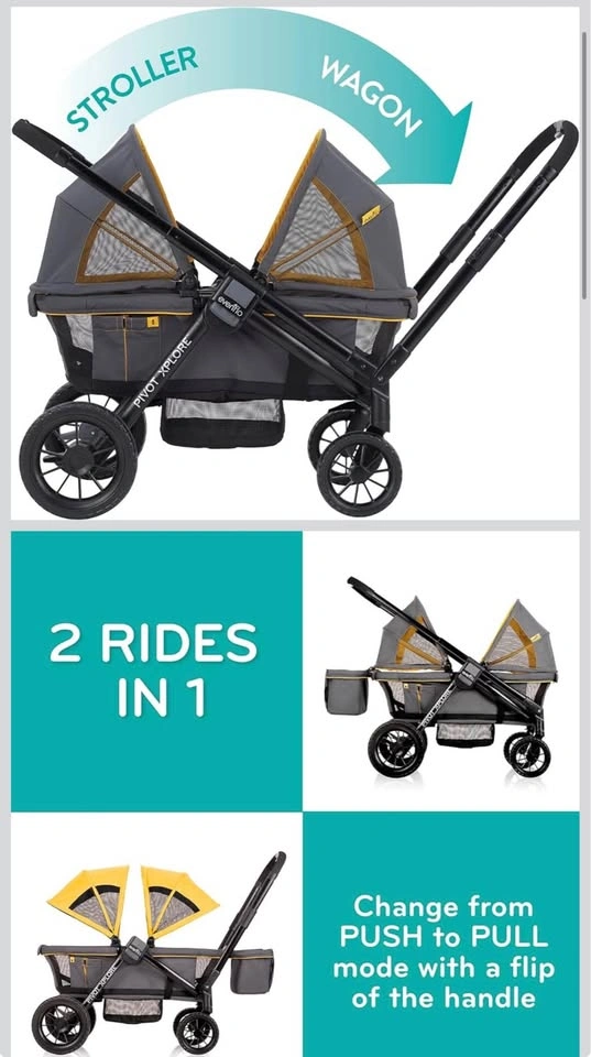 Evenflo Pivot Xplore All-Terrain Stroller Wagon (Adventurer Gray - photo 3