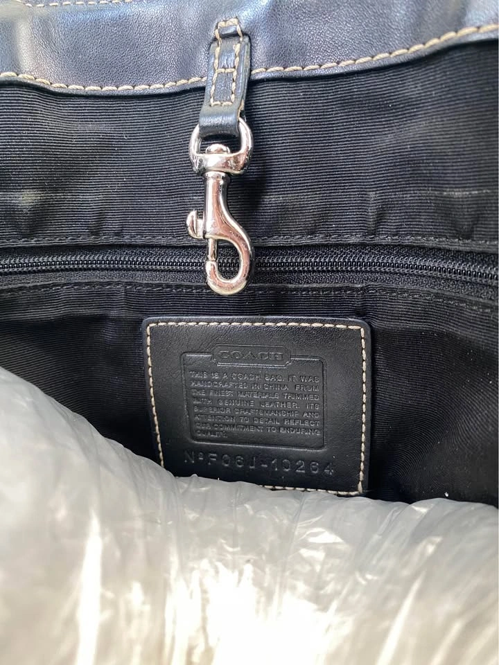 Coach Black Tote with Gold Snake-Accent and Tassel - photo 3