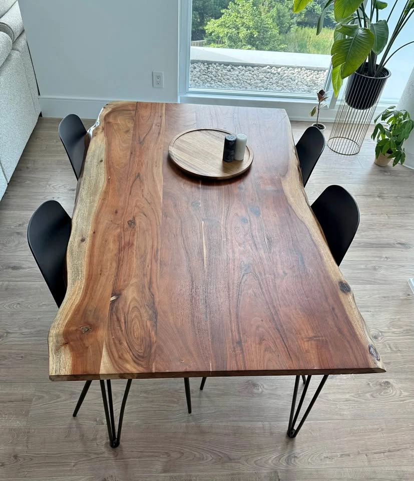 Structube RENO Solid Acacia Wood Dining Set (Table + 4 Chairs)