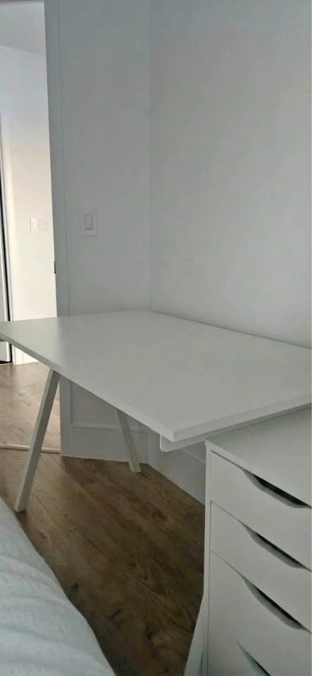 IKEA TROTTEN Desk - White, 120×70cm (Sturdy Steel Legs)