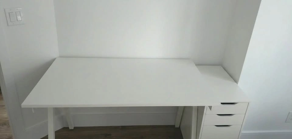 IKEA TROTTEN Desk - White, 120×70cm (Sturdy Steel Legs) - photo 3