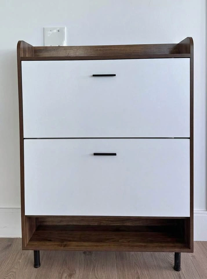 Tribesigns Slim Shoe Cabinet Vintage (Brown/White)