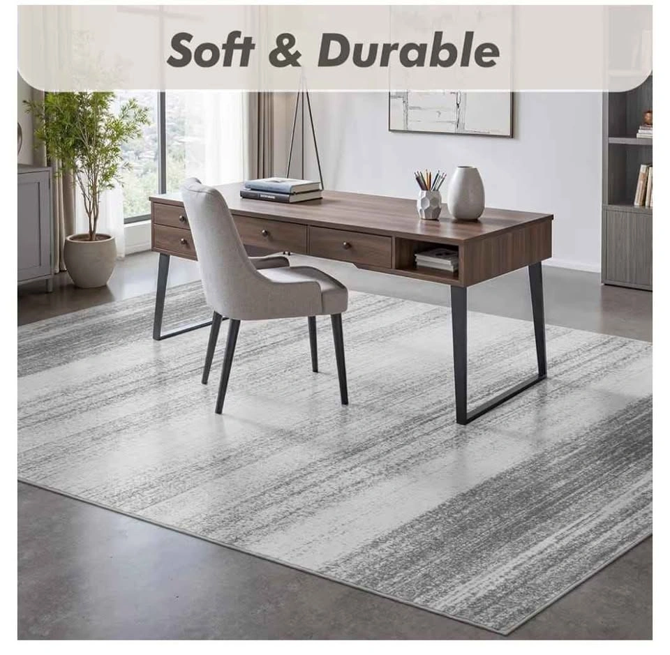 Brand new 8x10 Modern Abstract Area Rug - Grey - photo 3