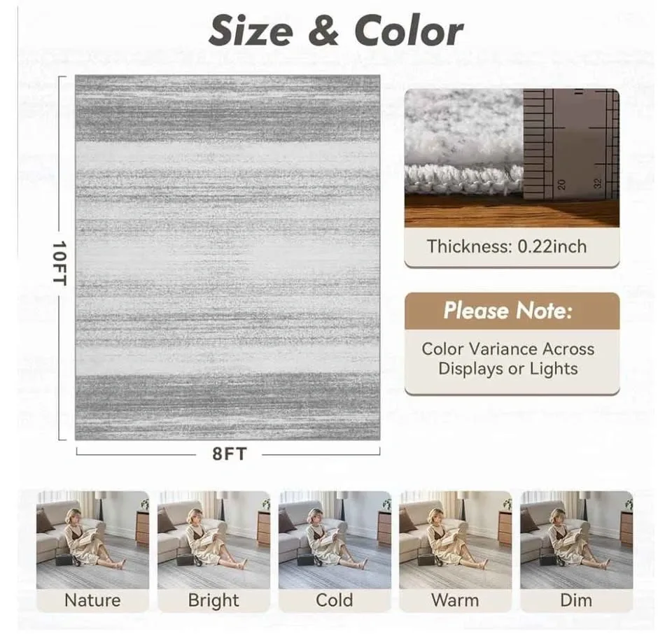 Brand new 8x10 Modern Abstract Area Rug - Grey - photo 5