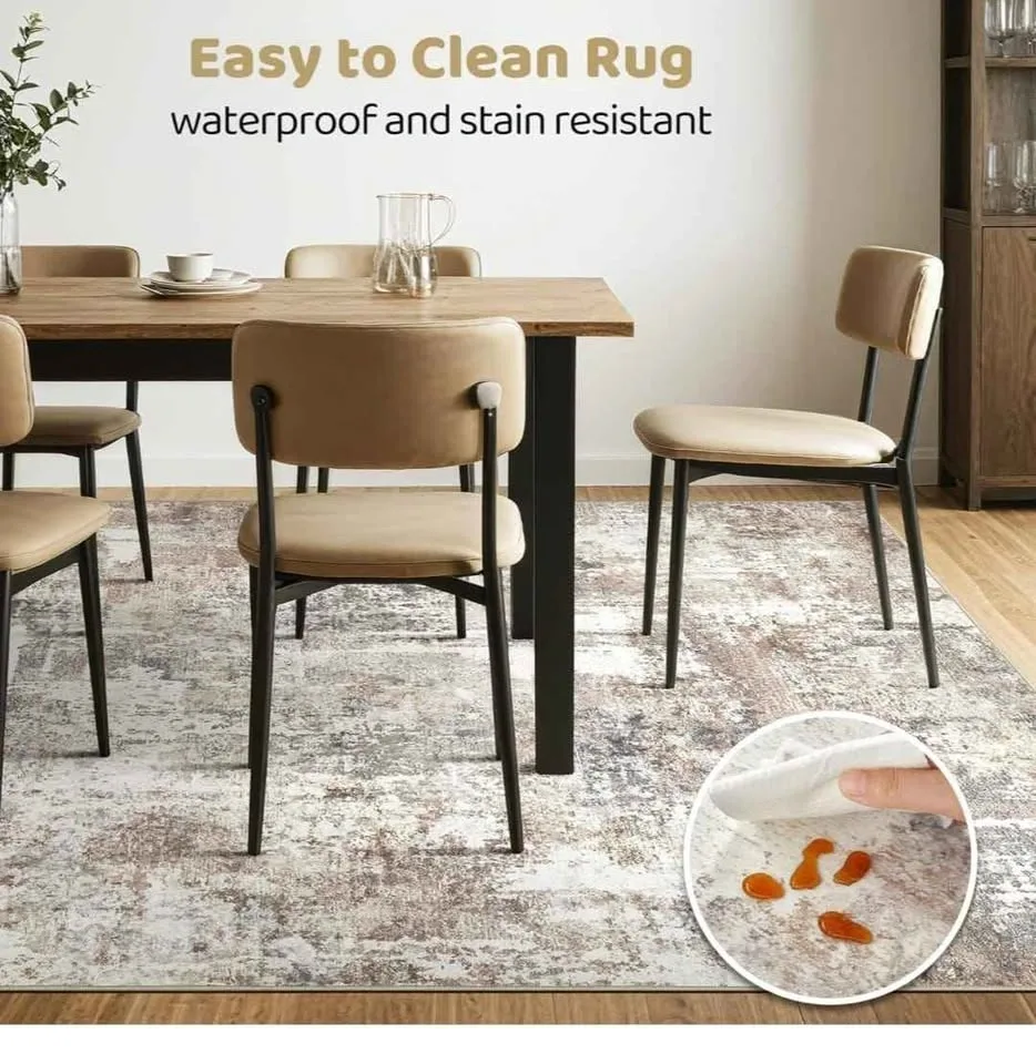9x12 Washable Abstract Modern Area Rug - Brown Grey - photo 5