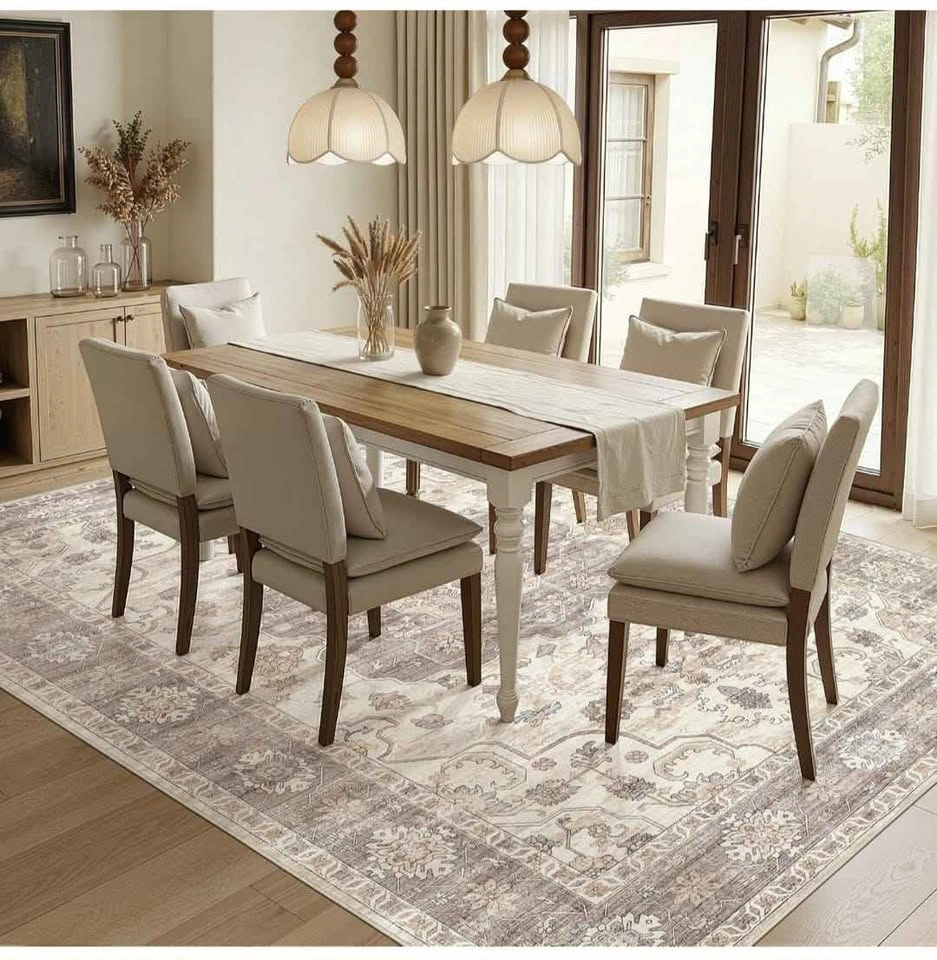 Washable Area Rug 9x12 Vintage Farmhouse Style - photo 3