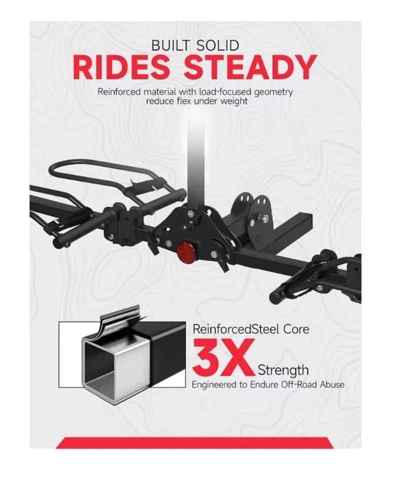 200 lb 2-Bike Hitch Mount Platform Rack for Cars and SUVs - photo 3