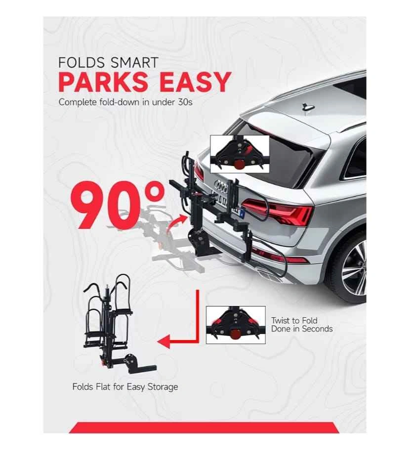 200 lb 2-Bike Hitch Mount Platform Rack for Cars and SUVs - photo 4