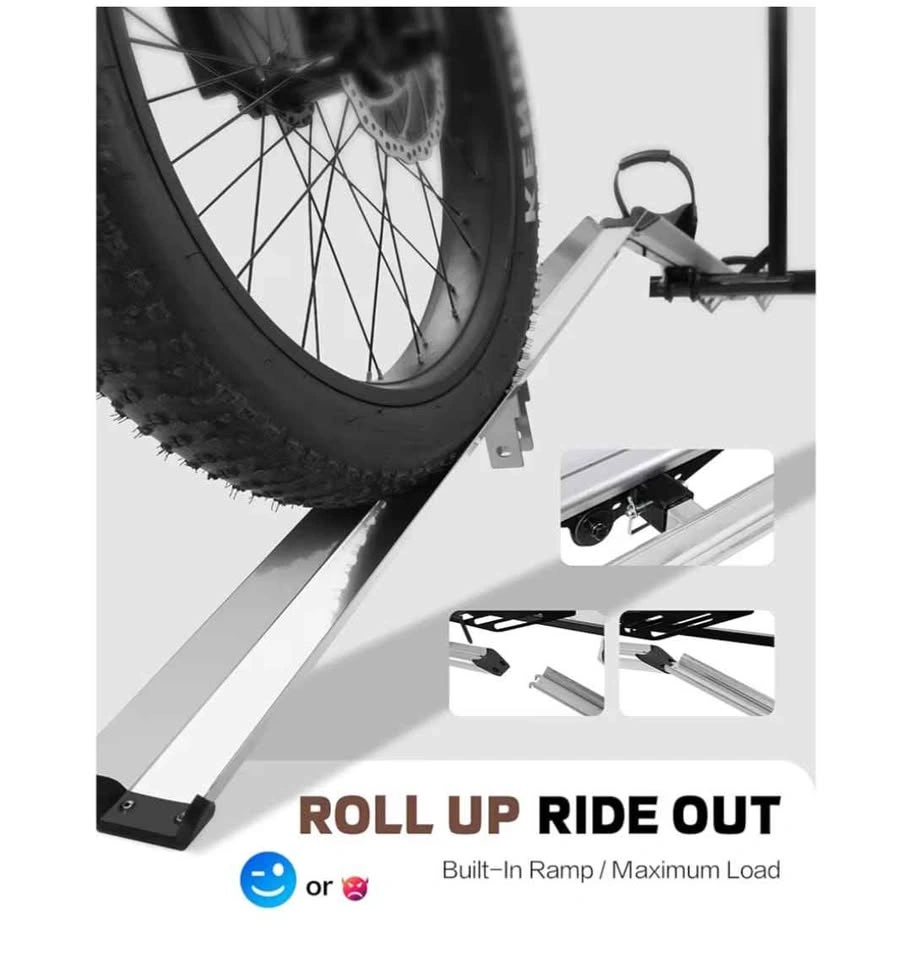 Electric Hitch Mount Single Bike Rack with Ramp (100 lbs) - photo 3