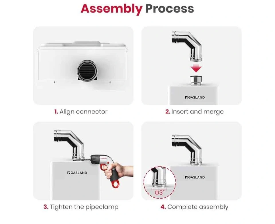 GASLAND 3" Stainless Steel Vent Pipe Kit for Tankless Heaters - photo 5