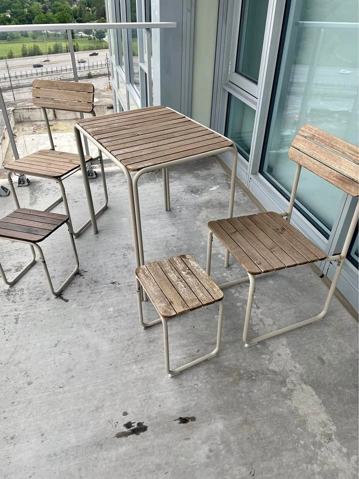 IKEA outdoor chairs and table