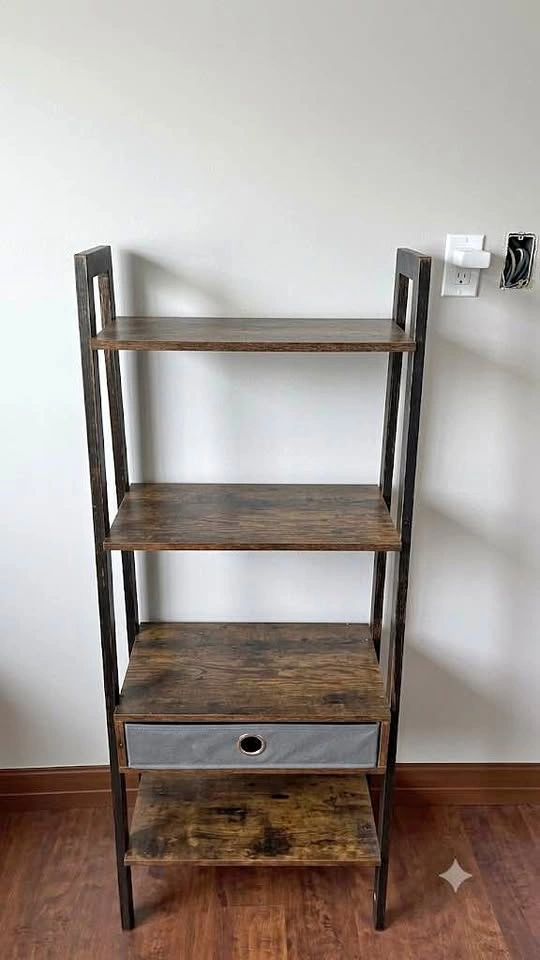 Rustic Ladder Shelf / Plant Stand with Drawer