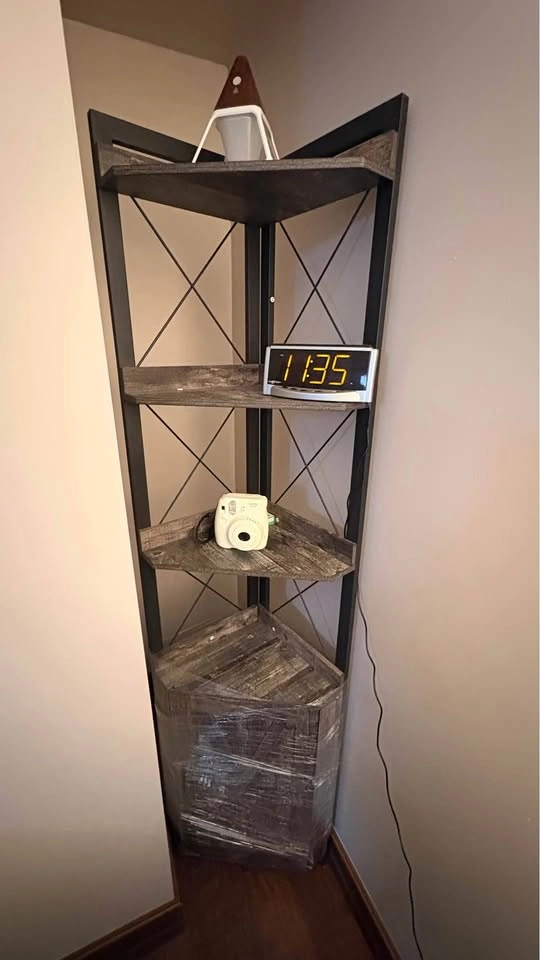 Industrial 5-Tier Corner Shelf / Corner Bookshelf - photo 3