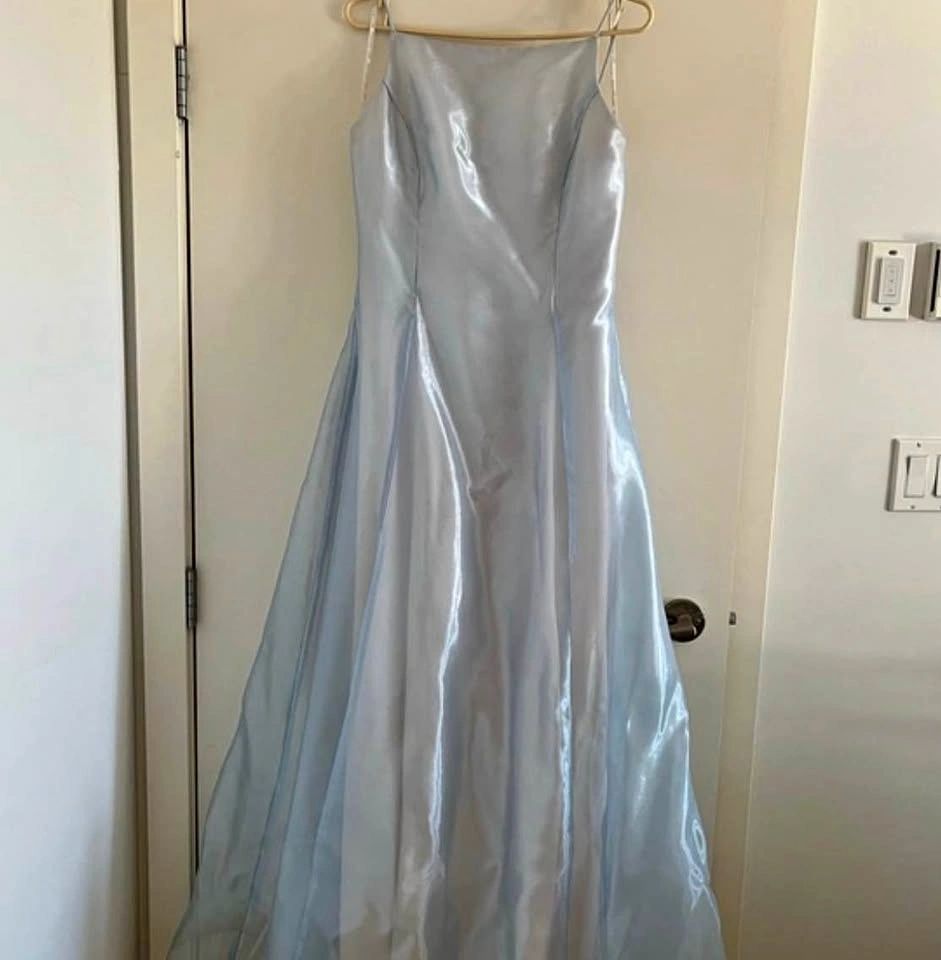 Vintage Scott McClintock Y2K Elegant Light Blue Satin Gown