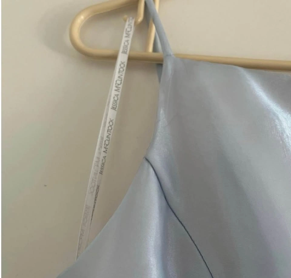 Vintage Scott McClintock Y2K Elegant Light Blue Satin Gown - photo 2