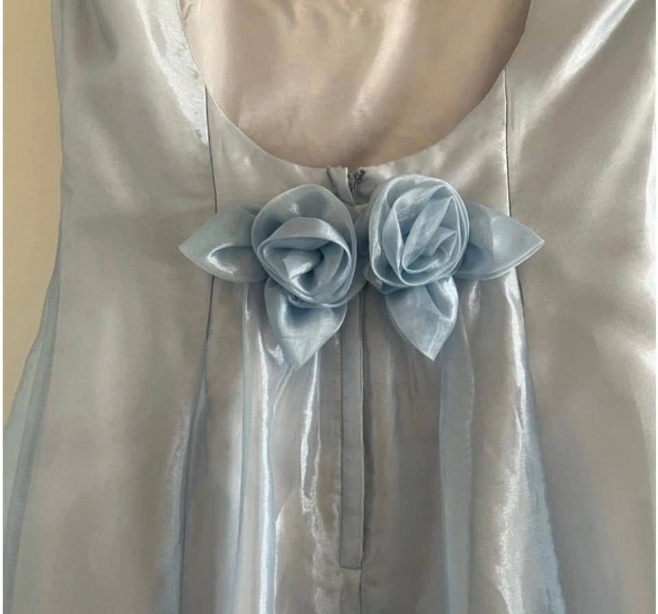 Vintage Scott McClintock Y2K Elegant Light Blue Satin Gown - photo 4