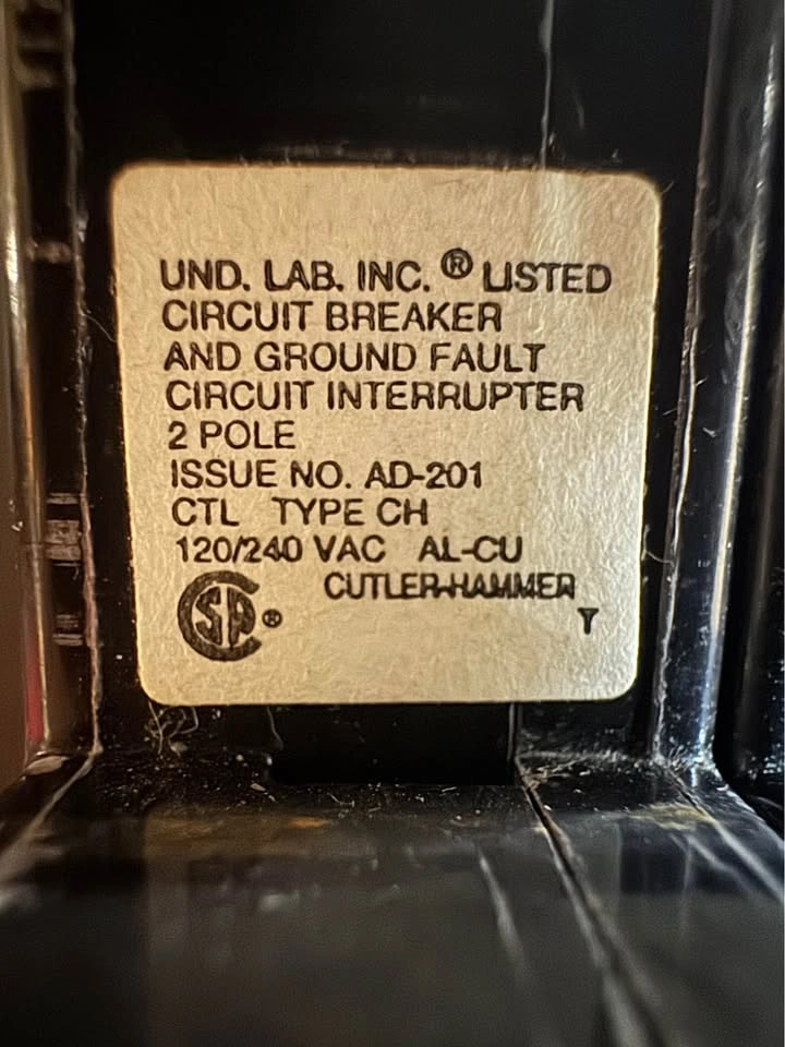 Eaton/Cutler-Hammer CH250GF 50A 2-Pole GFCI Circuit Breaker - photo 4