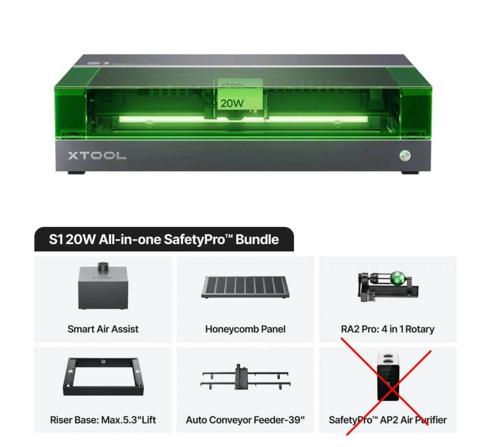 Xtool S1 20W laser cutting and engraving bundle - photo 3