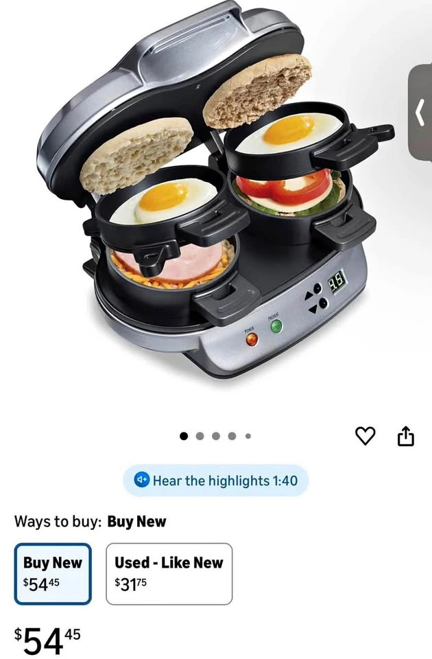 Hamilton Beach Dual Breakfast Sandwich Maker with Timer