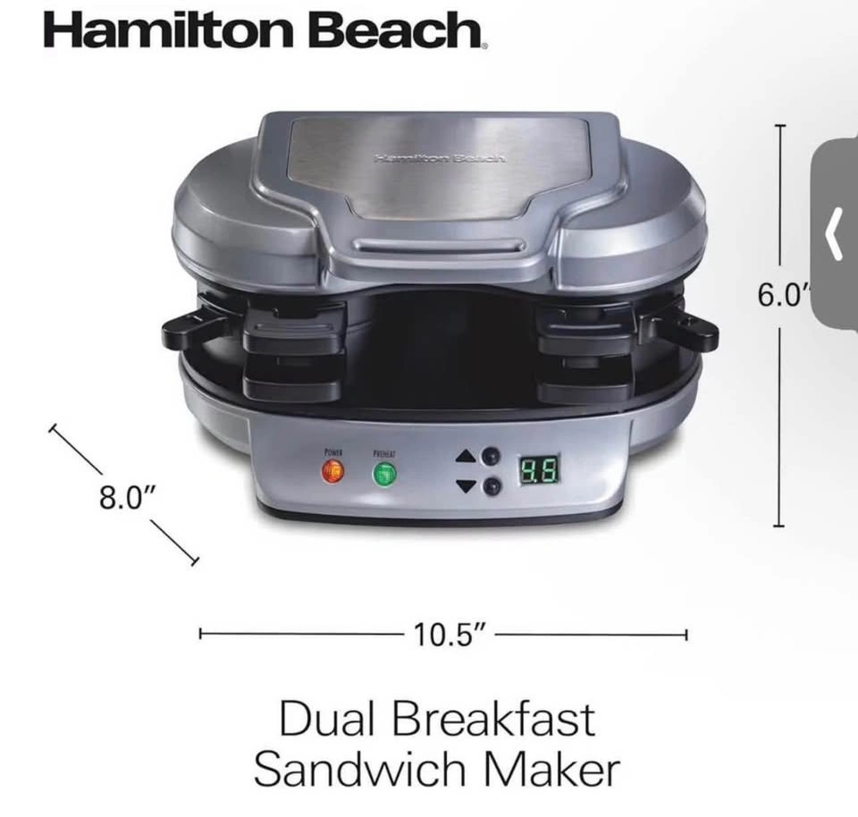 Hamilton Beach Dual Breakfast Sandwich Maker with Timer - photo 4