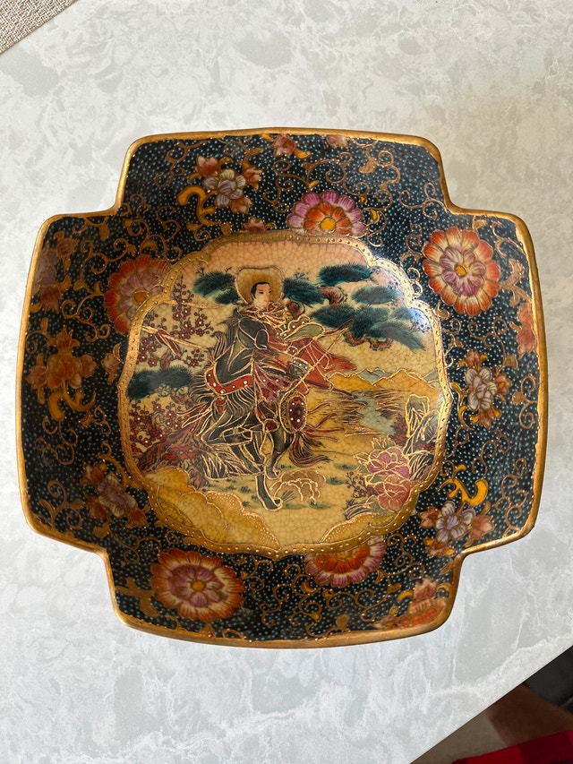 Satsuma vintage gilded enamel centerpiece bowl - photo 3
