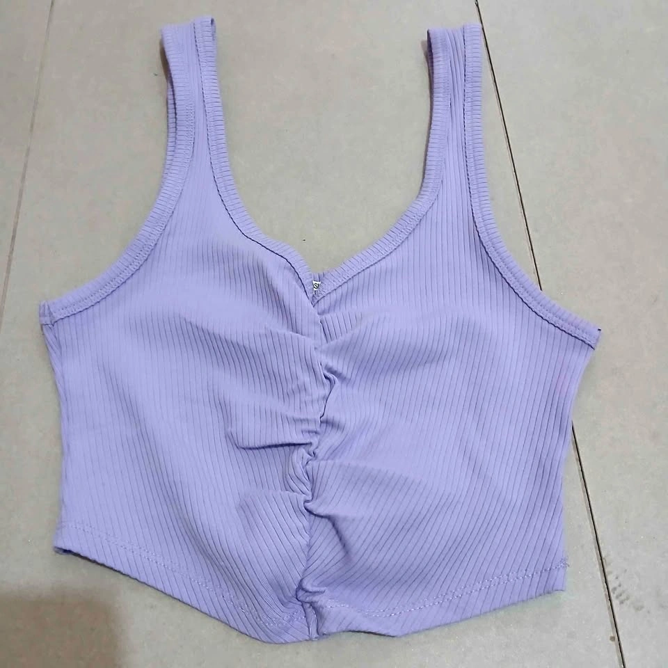 ⚽ Purple Ribbed Cropped Tank Top