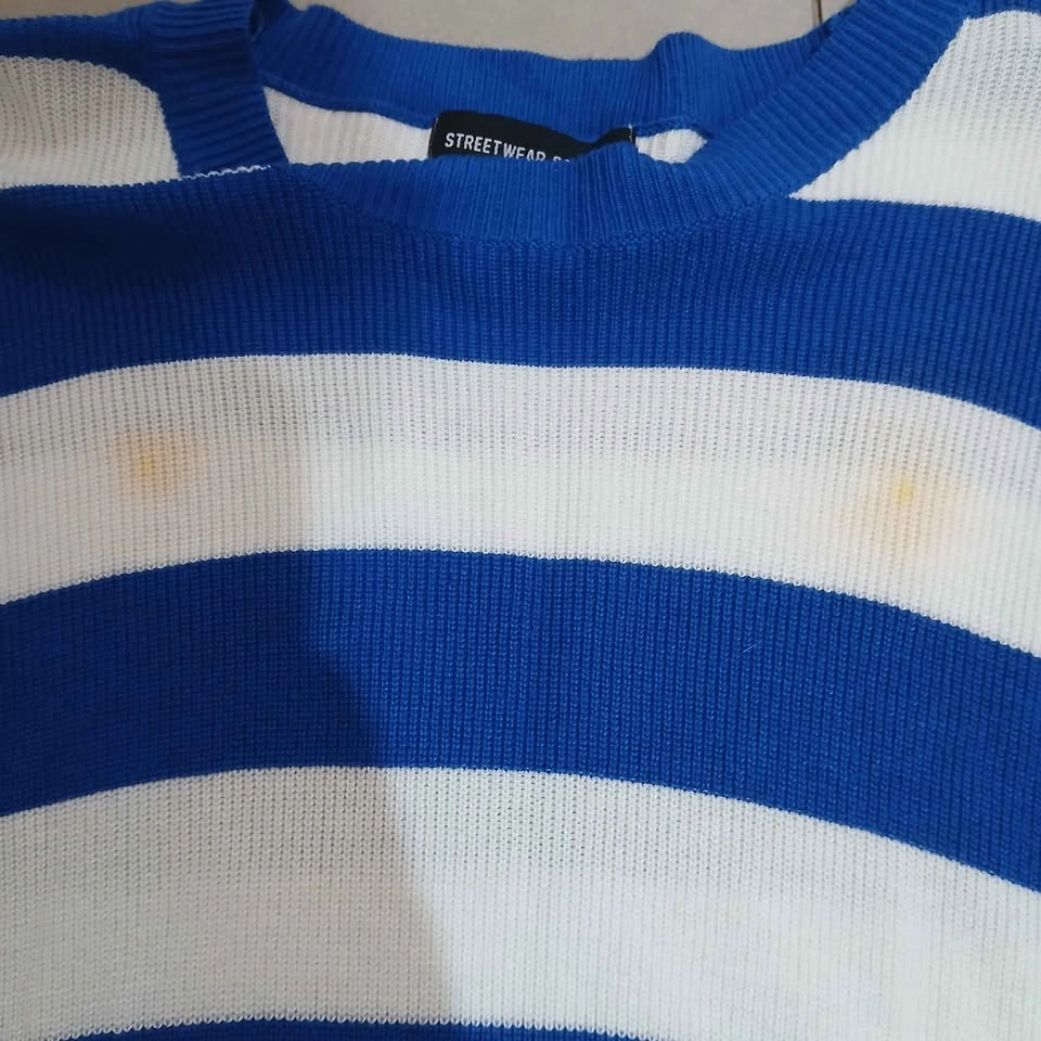 ⚽ Blue & White Striped Cropped Sweater - photo 3