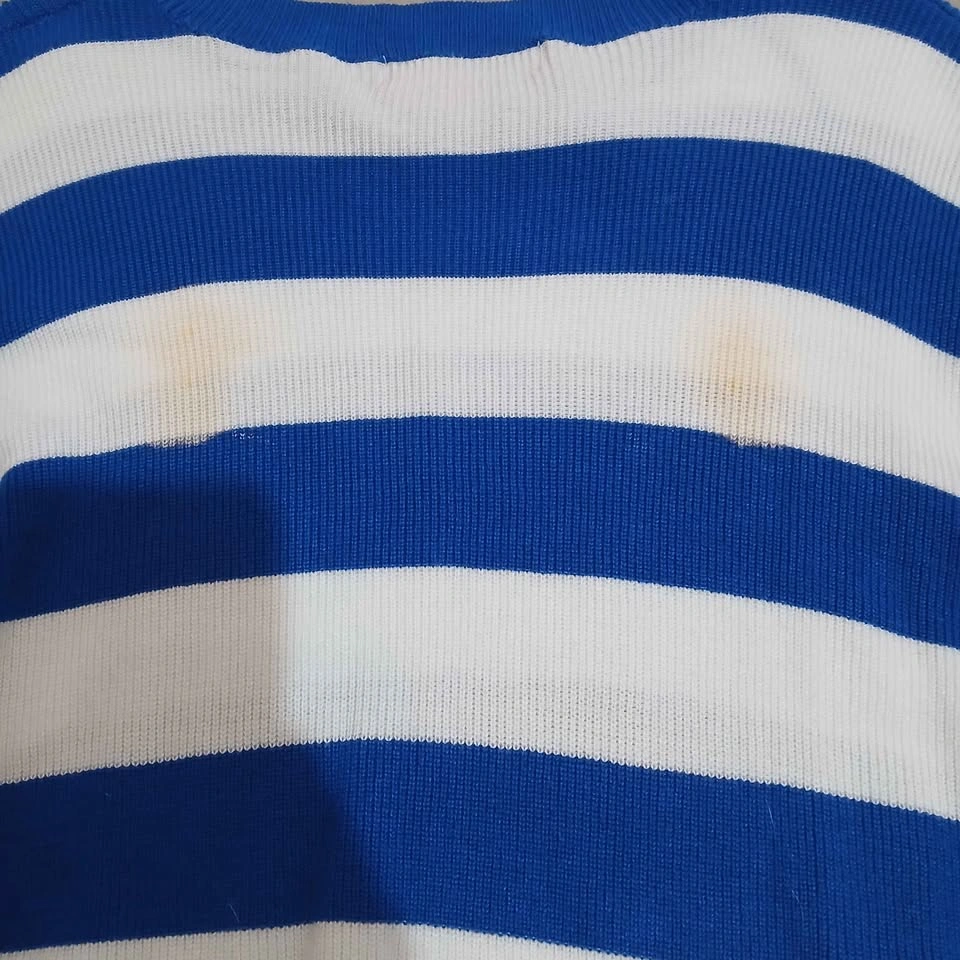 ⚽ Blue & White Striped Cropped Sweater - photo 4