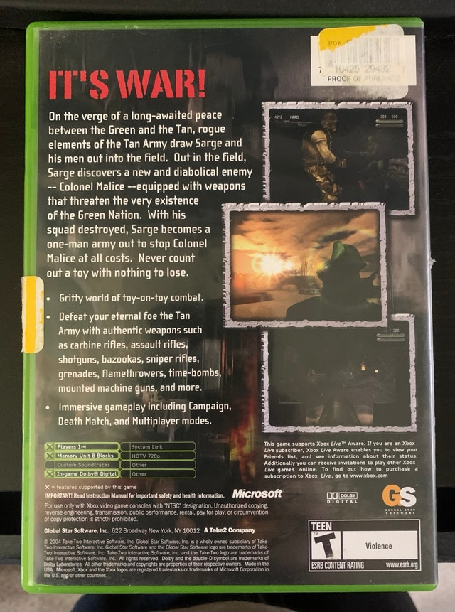 Army Men: Sarge’s War (OG Xbox) - photo 2