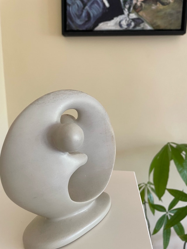Hand-Carved Kenyan Soapstone Mother & Child Sculpture - photo 3