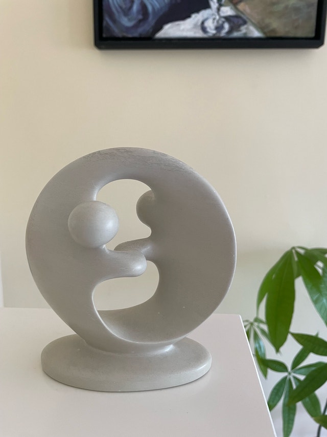 Hand-Carved Kenyan Soapstone Mother & Child Sculpture - photo 5