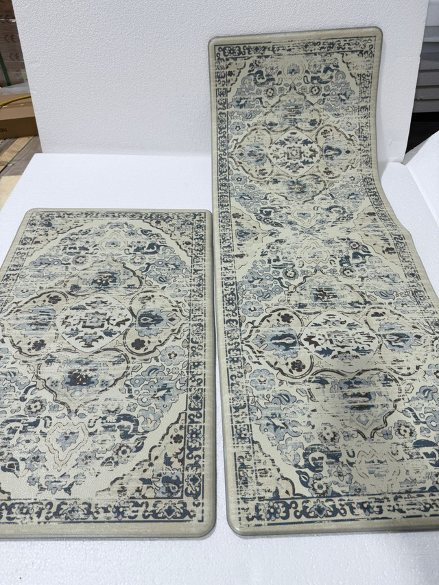 2-Piece Kitchen Anti-Fatigue Mat Set – Blue Boho Cushion - photo 2