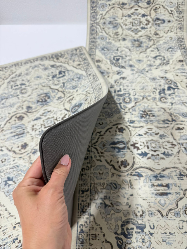 2-Piece Kitchen Anti-Fatigue Mat Set – Blue Boho Cushion - photo 5