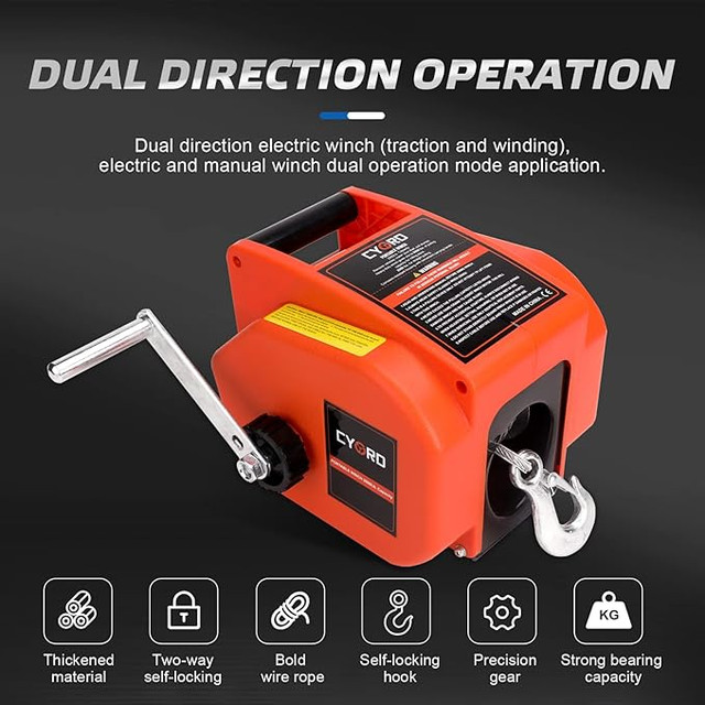 Cygrd 12V Electric Boat Winch 2000 lb - photo 5